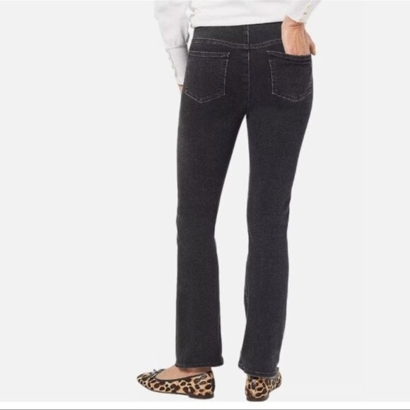 NYDJ Jeans Tummy Control Trinity Pull On Waistband Black Slim Bootcut Size PL - Picture 8 of 9